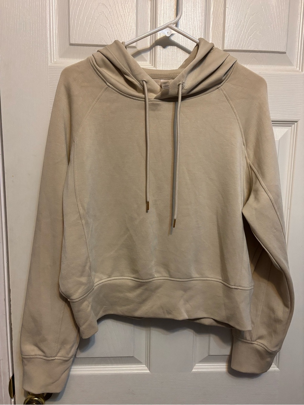 Women’s Mono B neutral beige lounge Cropped Hoodie - Large